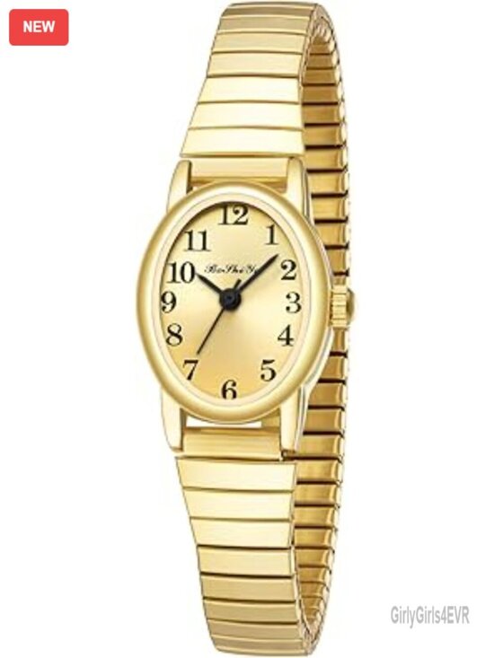 Small Gold Watches for Women Easy Reader Analog Quartz Stainless Steel